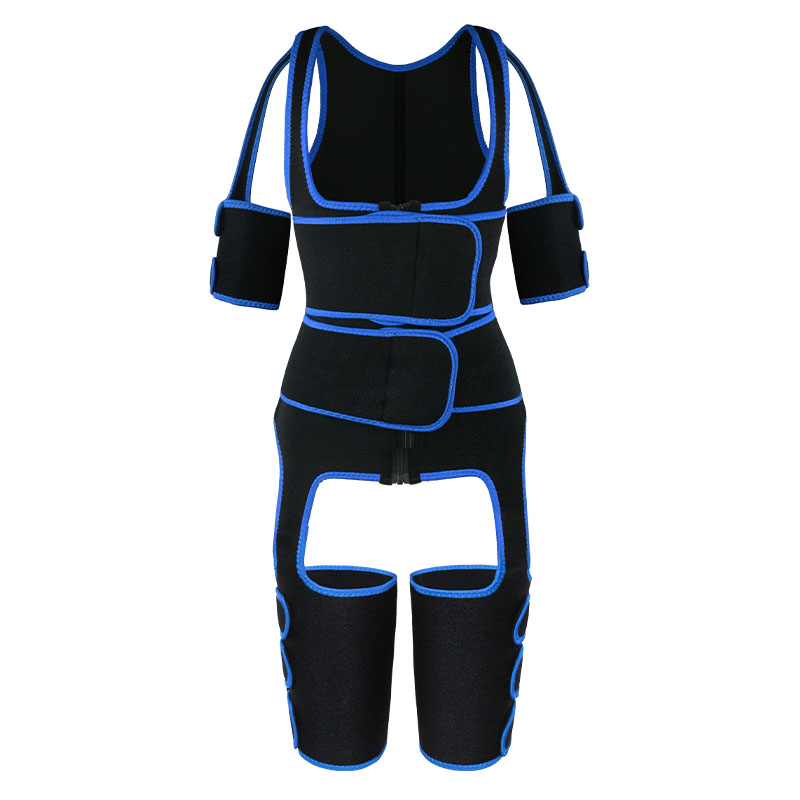blue oK fabric double belt waist trainer vest full body shaper