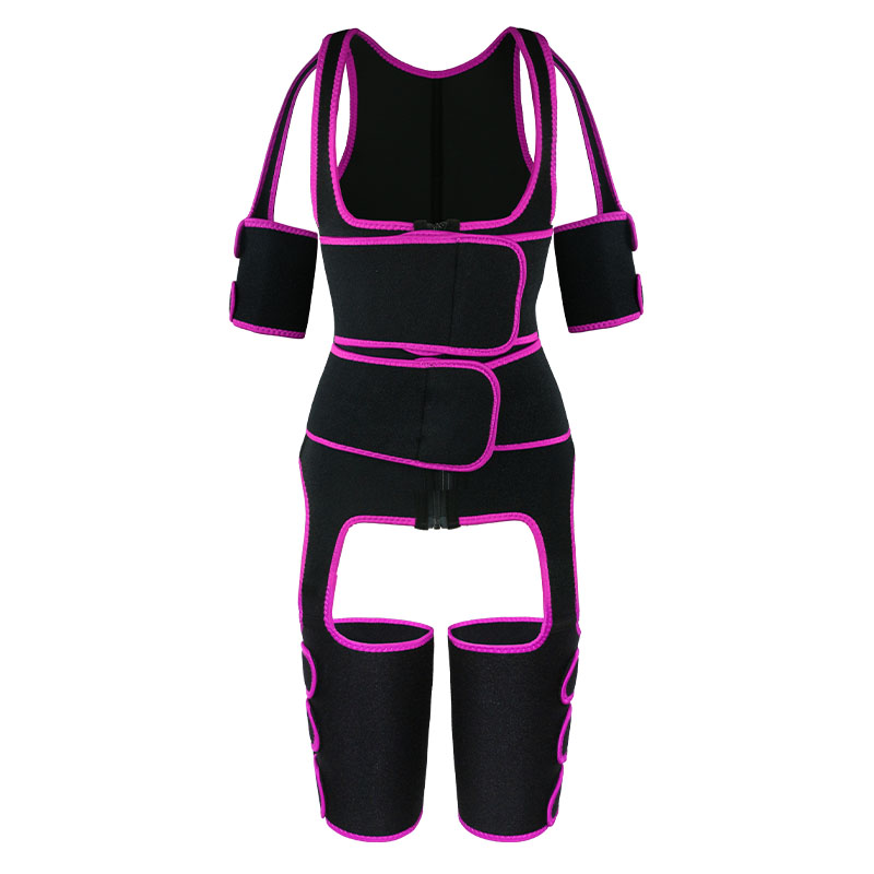 pink oK fabric double belt waist trainer vest full body shaper