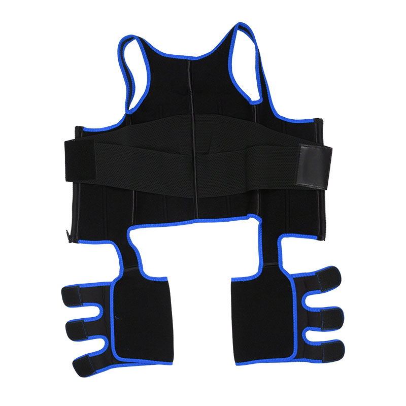 blue double elastic band waist trainer 
