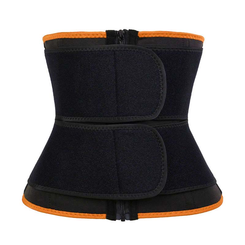 orange 9-steel Bones Double Belt Waist Trainer