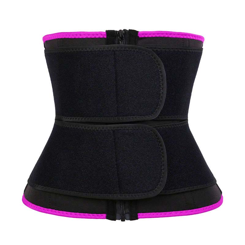 pink 9-steel Bones Double Belt Waist Trainer