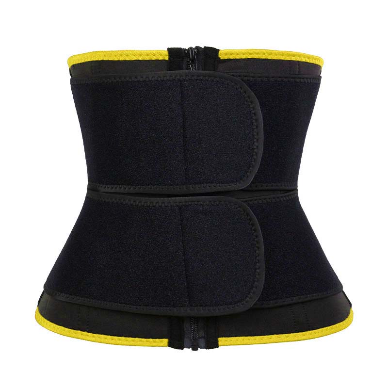 Yellow 9-steel Bones Double Belt Waist Trainer
