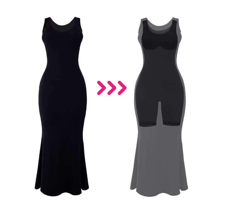 built in shapewear dress