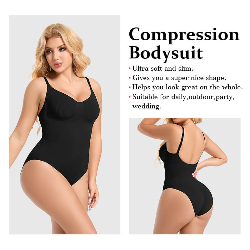 a model pose wearing the seamless sculpt bodysuit by detail