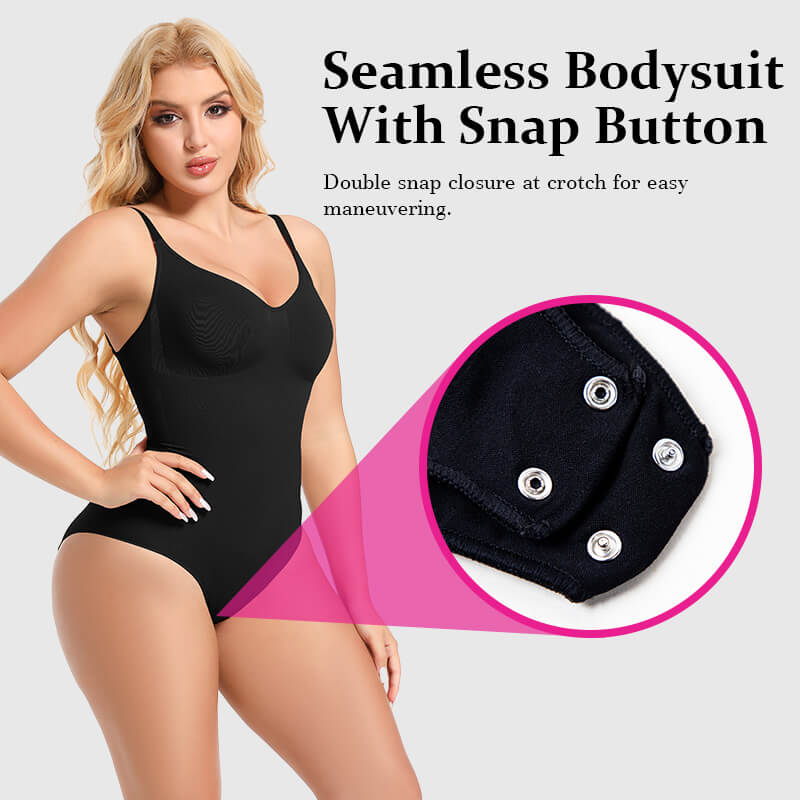 seamless sculpt bodysuit by snap button design detail