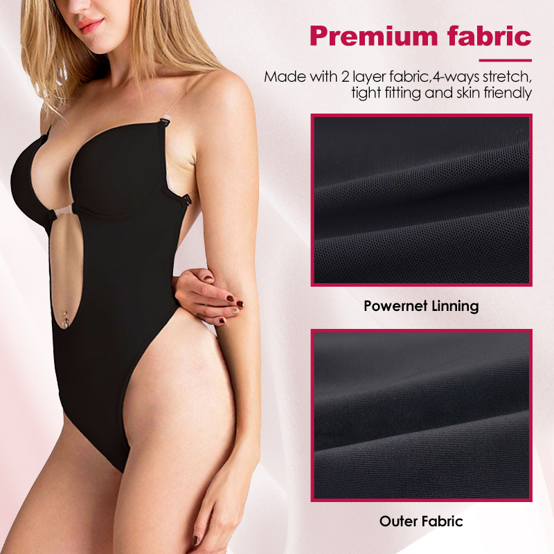 Deep Plunge Bodysuit by fabric detail