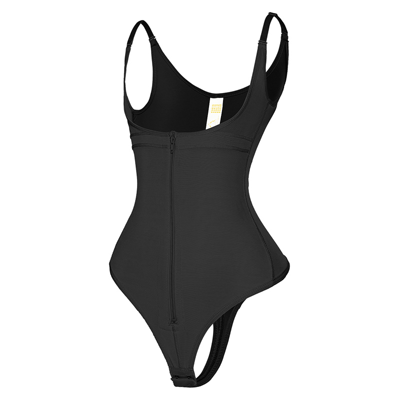 Tummy Control Full Body Plus Size Open Bust Bodysuit black