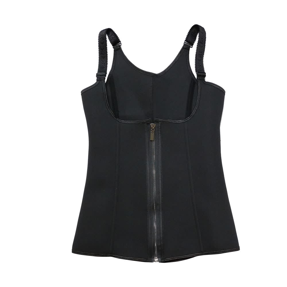 front of black corset vest