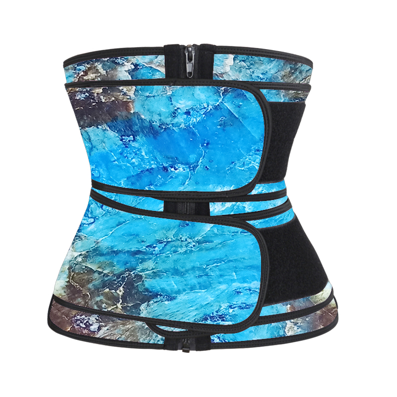 waist trainer double belt blue