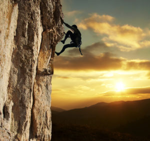 A man climbing
