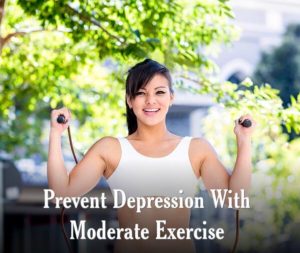 A girl in moderate exercise