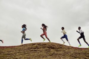 A group of girls running