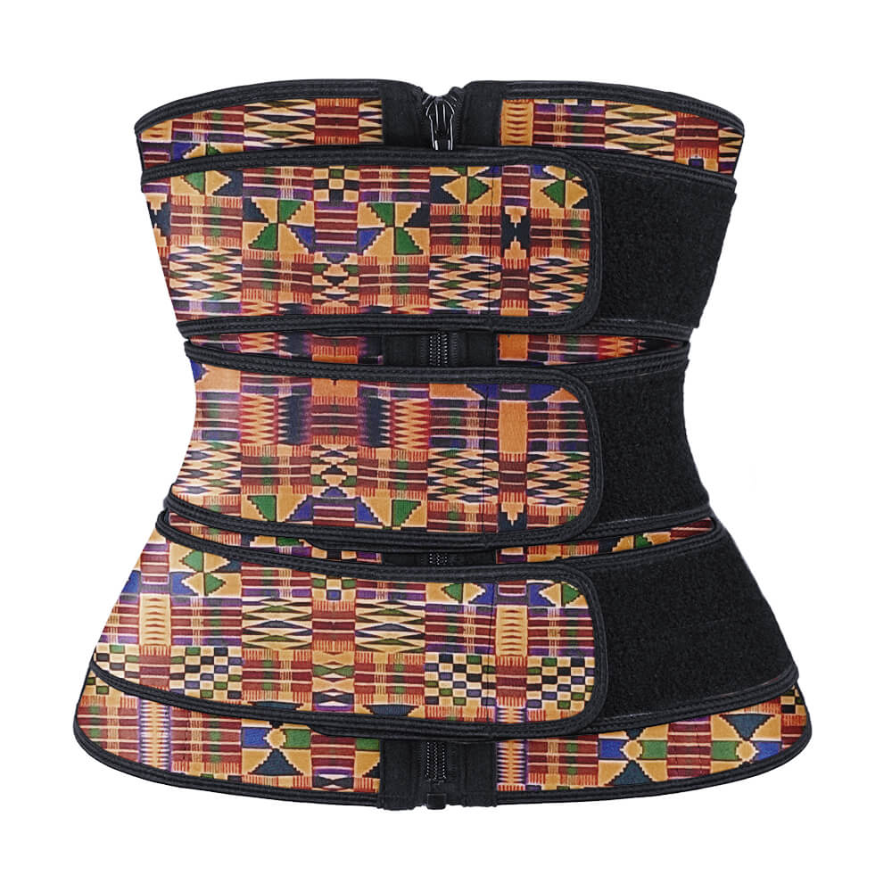 African Colors 3 Belts Zipper Waist Trainer MHW100001