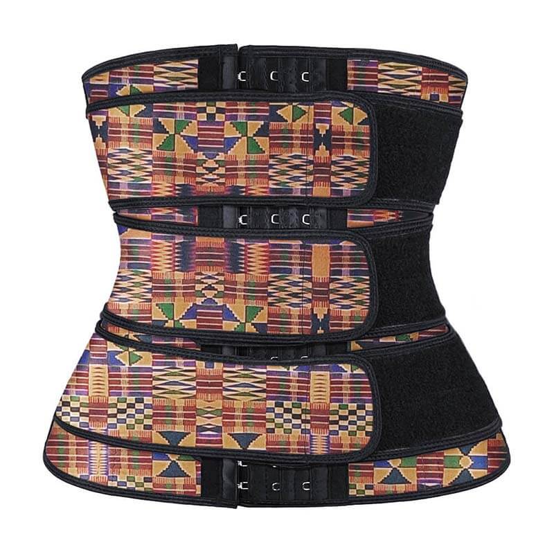 African colors 3 belts 3 rows of hooks waist trainer