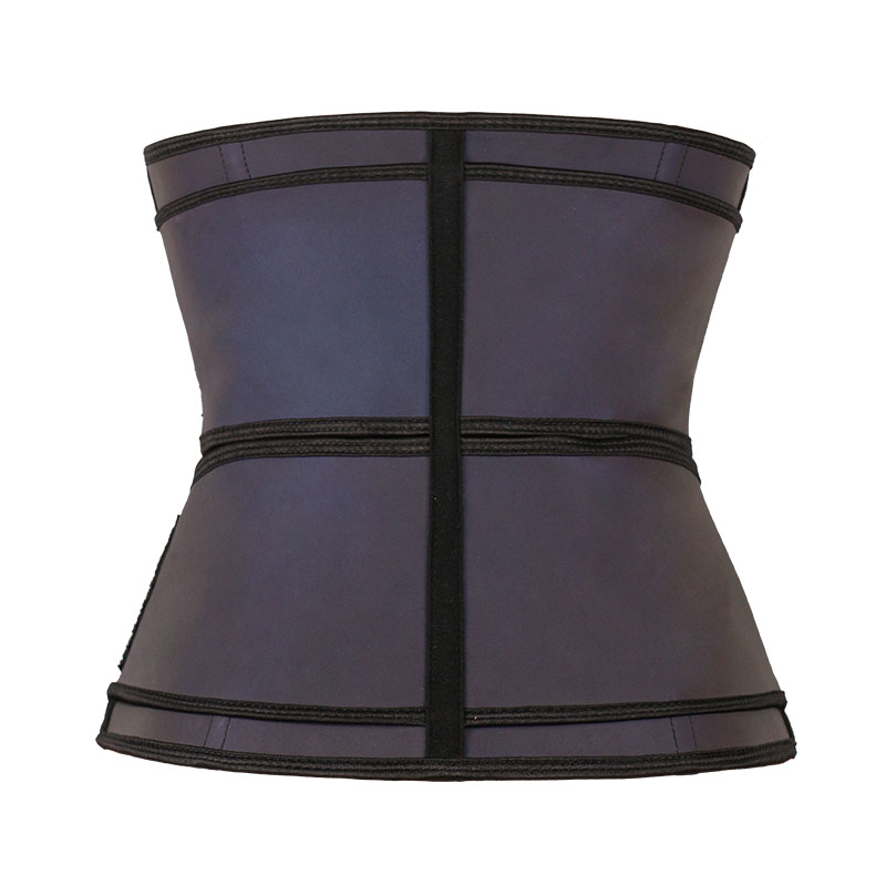 The back of fluorescent black double belt waist trainer with zipper