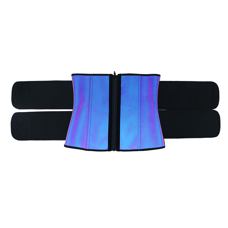 The belt of fluorescent blue waist trainer