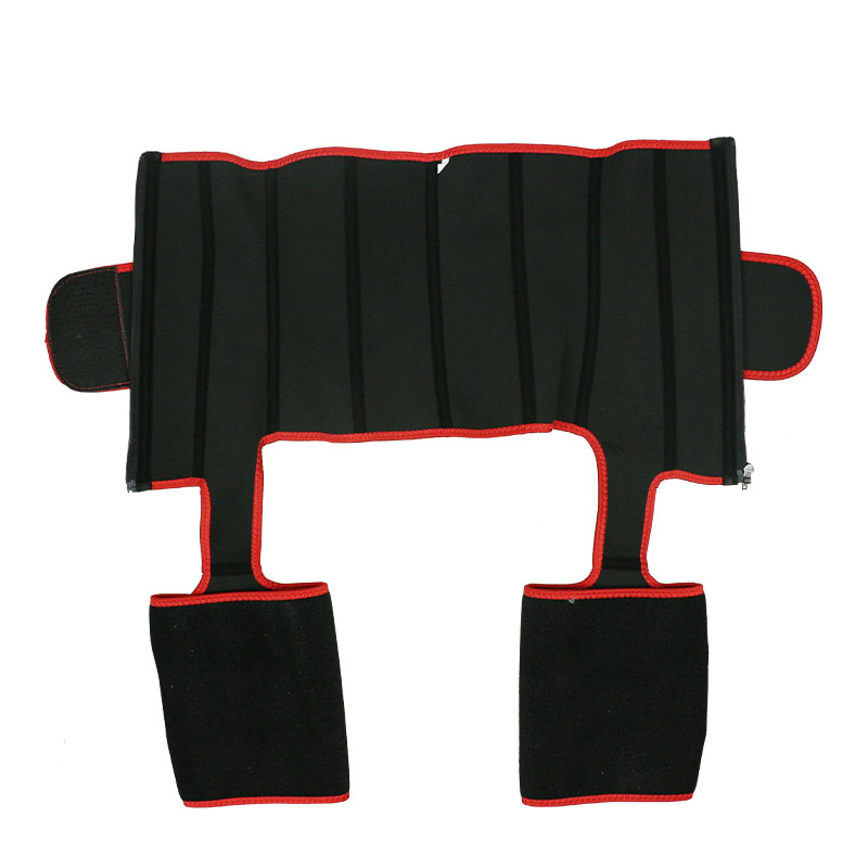 the inside of red YKK zipper Thigh Waist Trainer With Belt