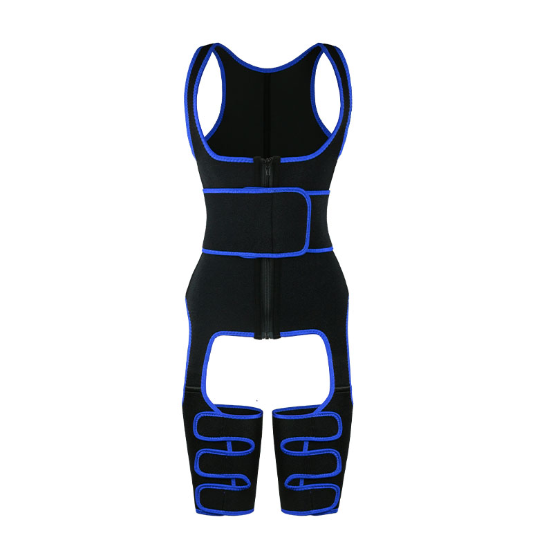 blue Waist Trainer Belt With Thigh Shaper
