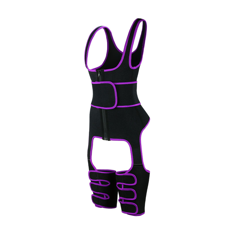 purple Waist Trainer Belt With Thigh Shaper