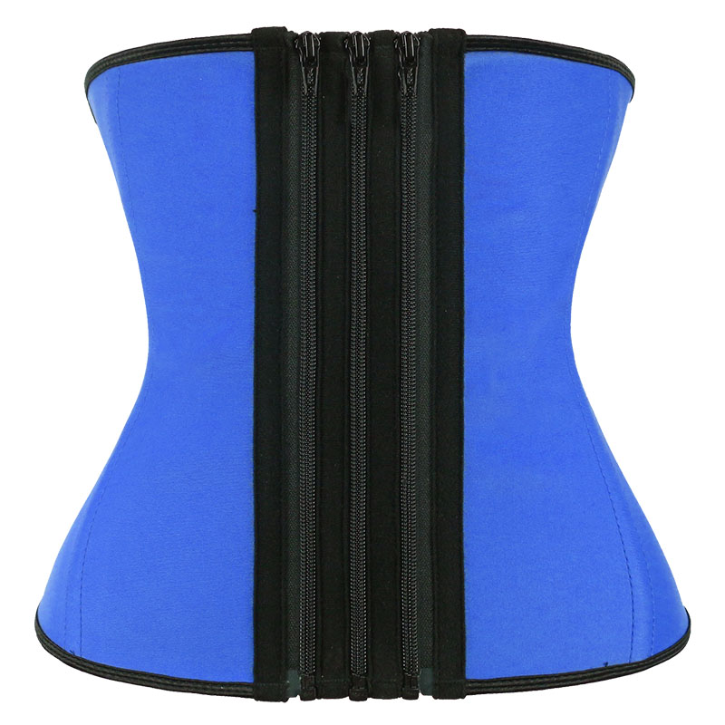 blue waist trainer with detachable zipper strip