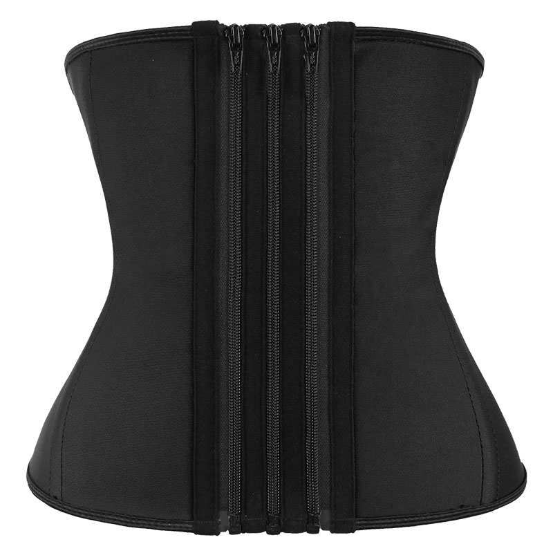 black Waist Trainer With Detachable Zipper Strip