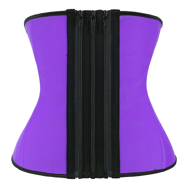 purple waist trainer with detachable zipper strip