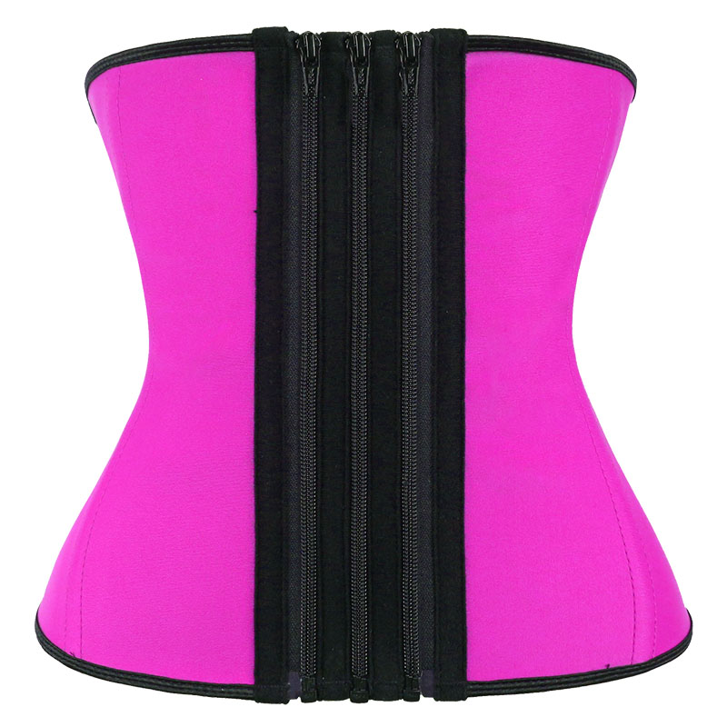 The front of pink waist trainer with detachable zipper strip