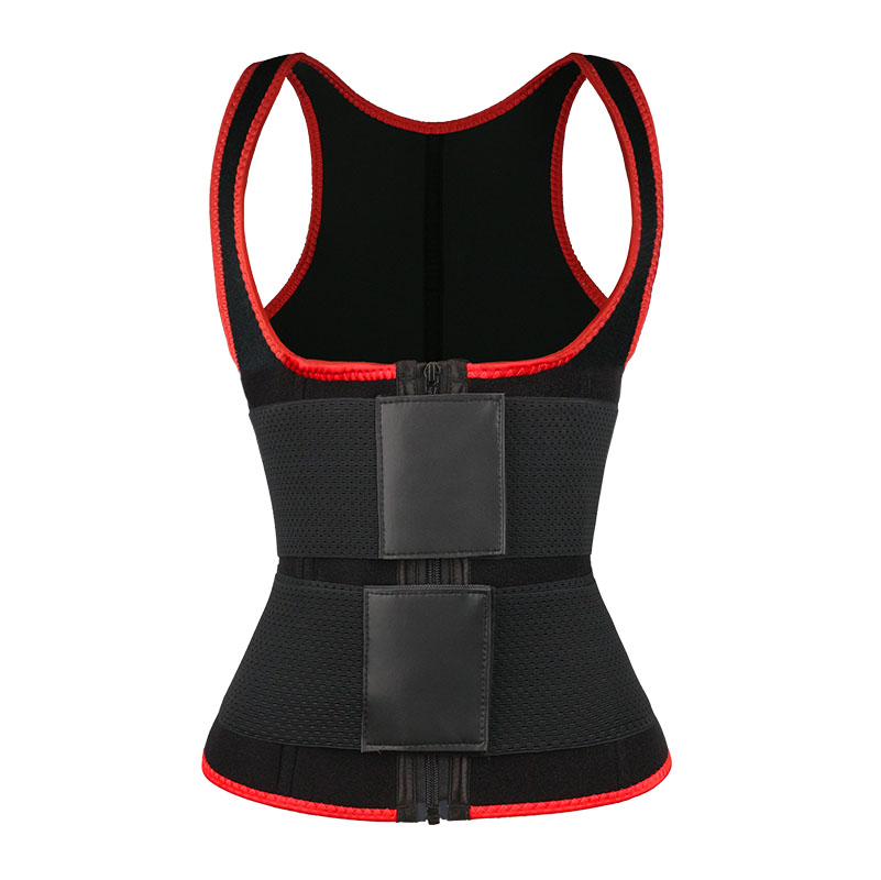 The front of elastic double belt waist trainer vest