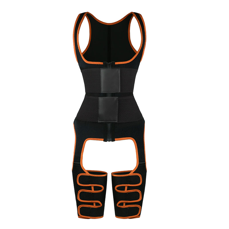 Orange elastic double belt full body waist trainer