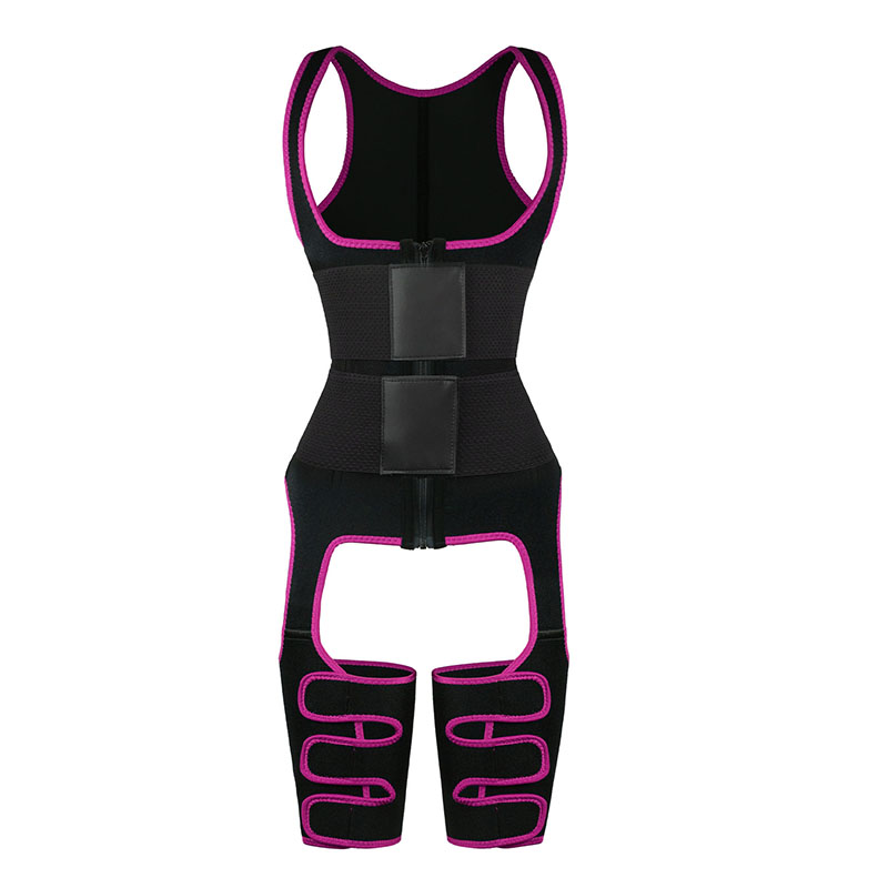 Pink elastic double belt full body waist trainer