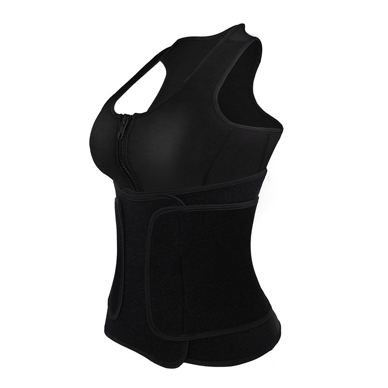 The left of waist trainer vest with zipper