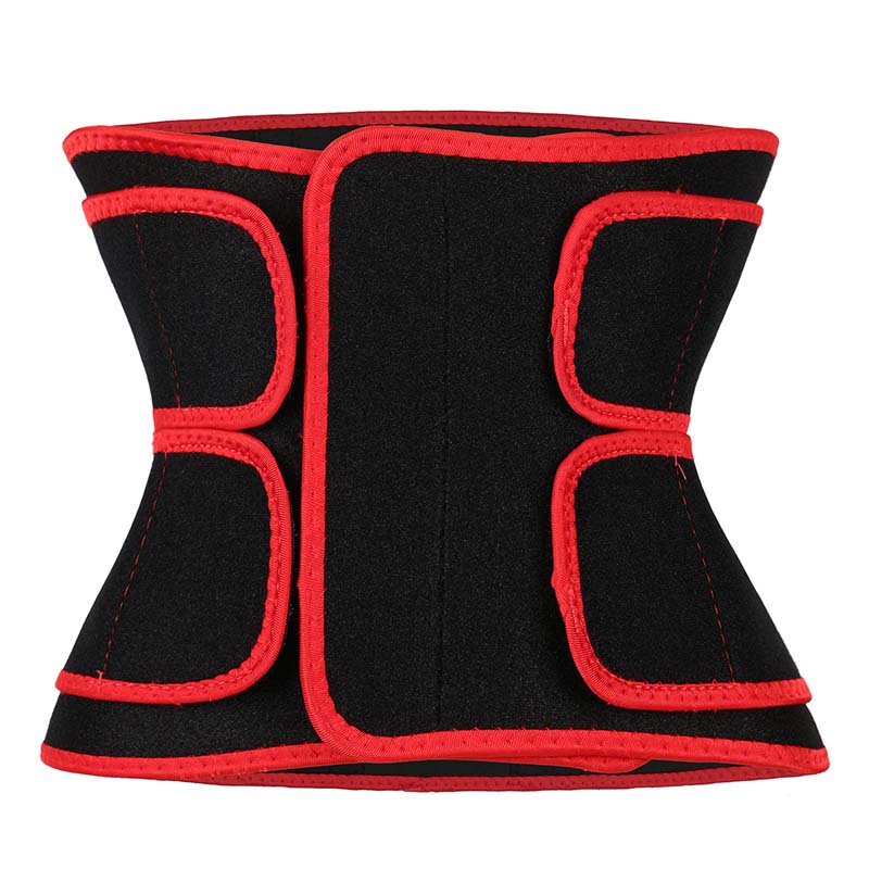 red custom double belt waist trimmer belt