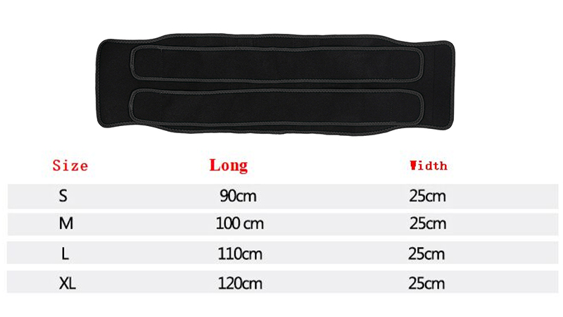 The siaze chart of detachable belt 2 strap waist trainer wholesale