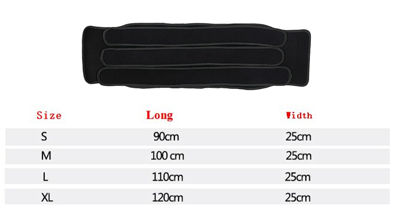 The size chart of 3 belts waist trainer belt 