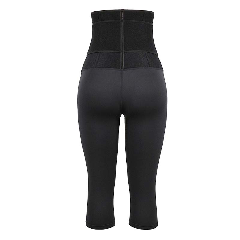 The back of OK Fabric Single-Belt Cropped Body Shaping Pants With Logo