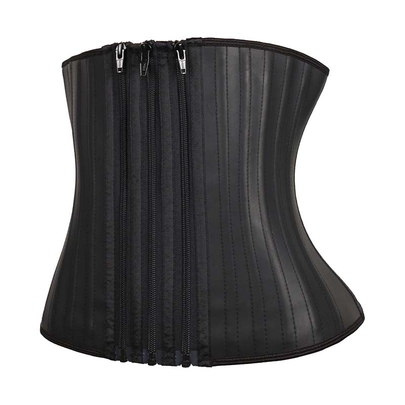 Three Detachable YKK Zipper Smooth Leather Waist Trainer