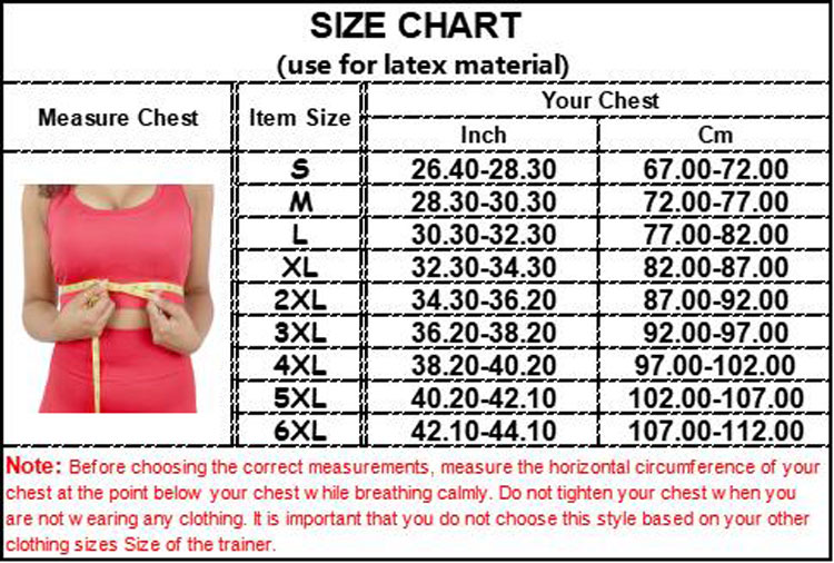 Latex Chest Support Waist Vest size