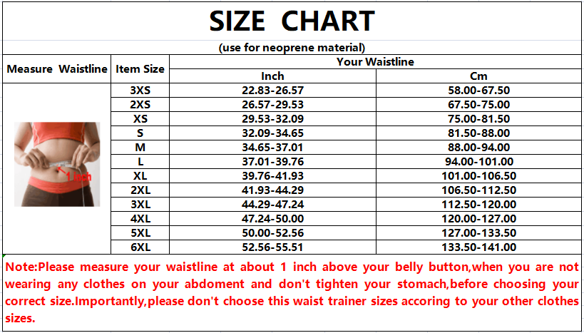 Waist Trainer For Women Weight Loss size