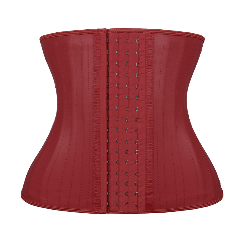 Smooth Steel Waist Trainer 4-breasted 25 Steel Frame Red