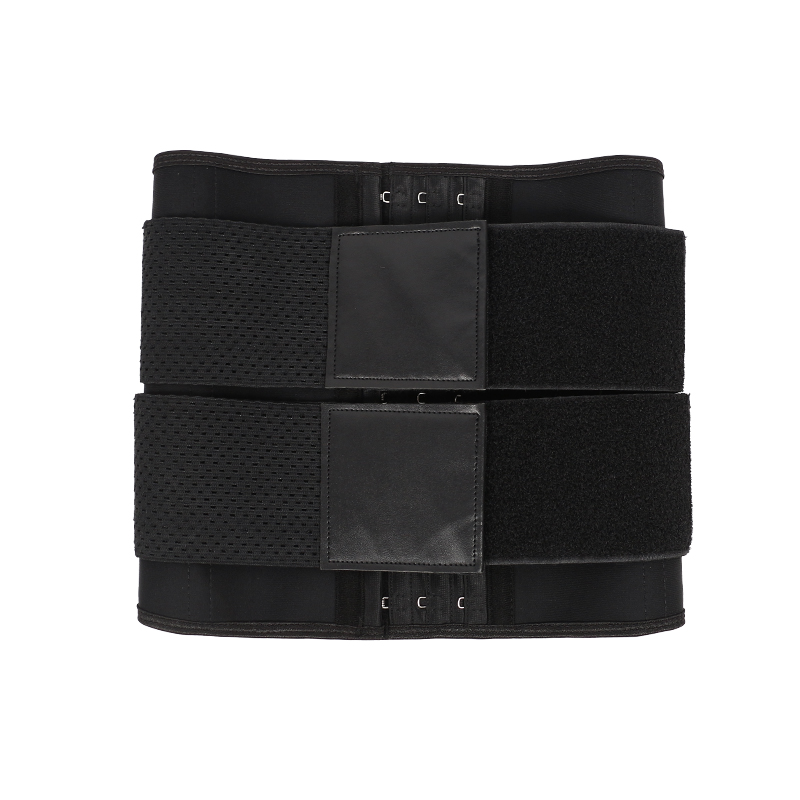 Double-belt three-breasted body shaping device flat plan