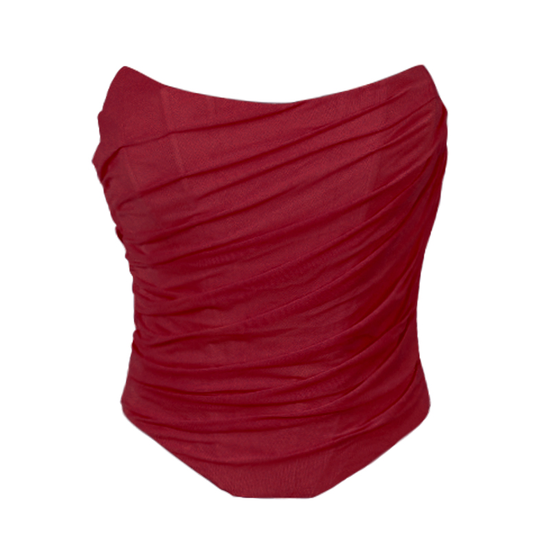 Red Strapless Corset Top
