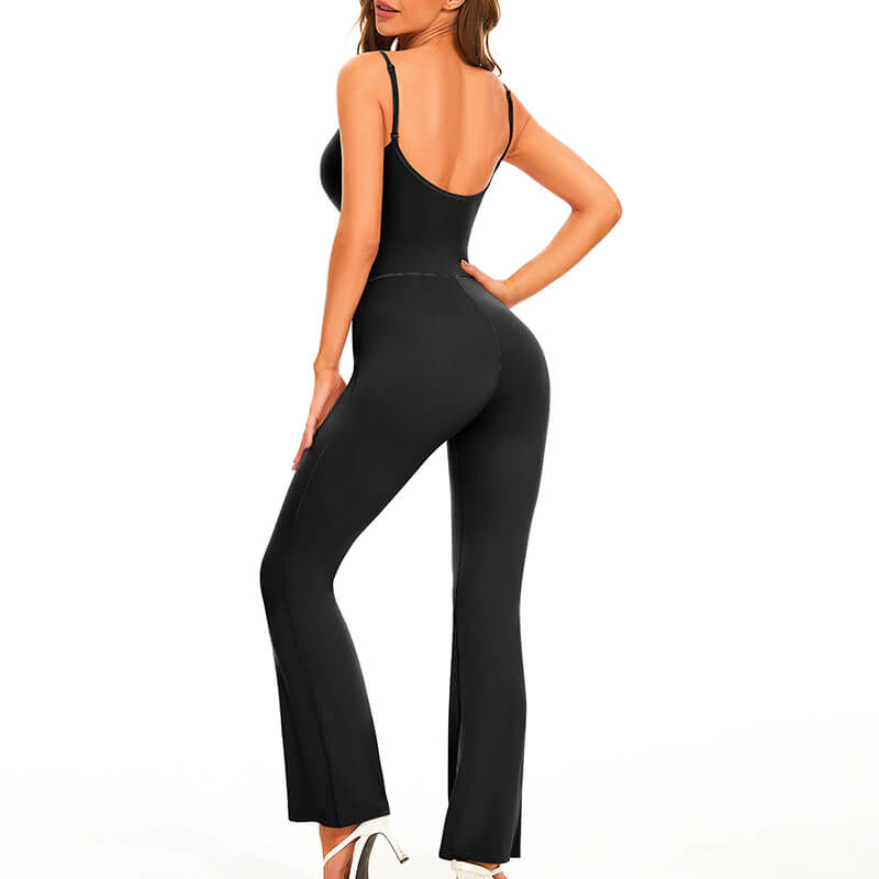 black flared jumpsuit