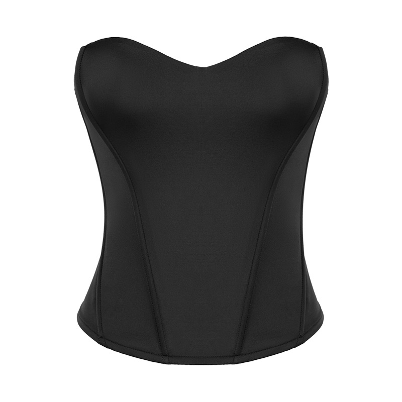 Mesh Fold Sleeveless Crop Tops by front view