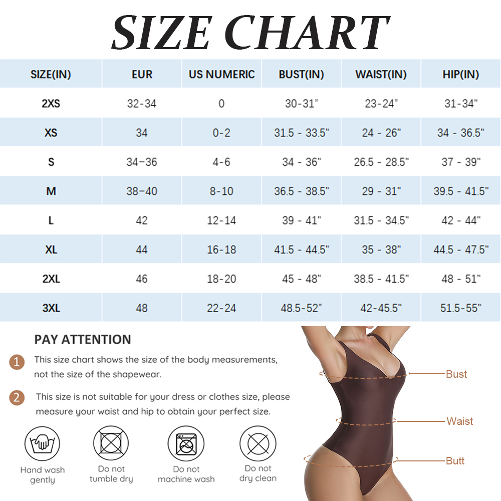 nude seamless scuplt plumge thong shapewear by size detail