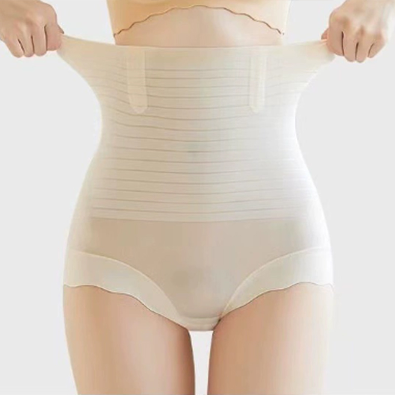 nude high waist tummy control shapewear panties by model