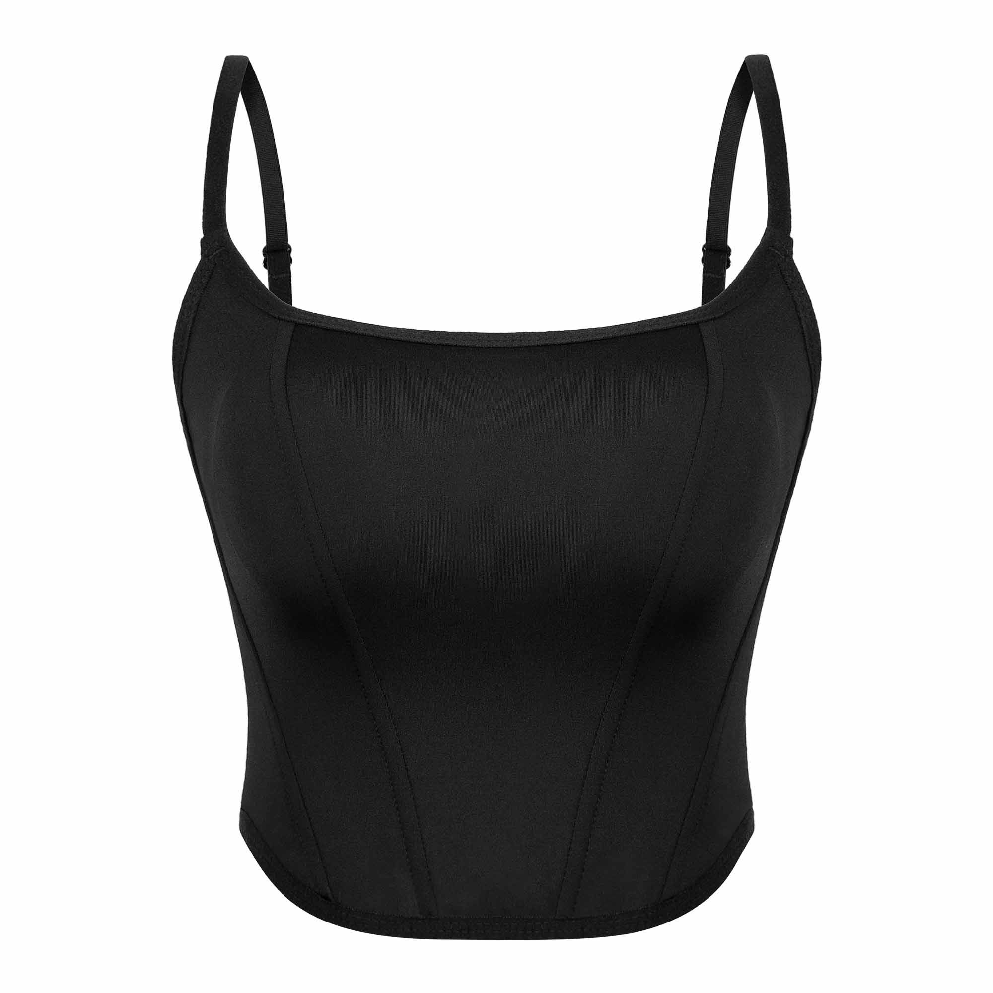 Rear Zipper Adjustable Straps Square Neck Corset front view