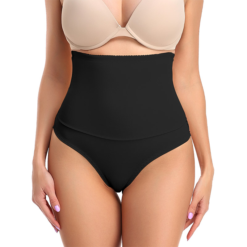 Sexy Slimming Body Butt Lifter High Waist Lace Thong Shapewear by a model front view